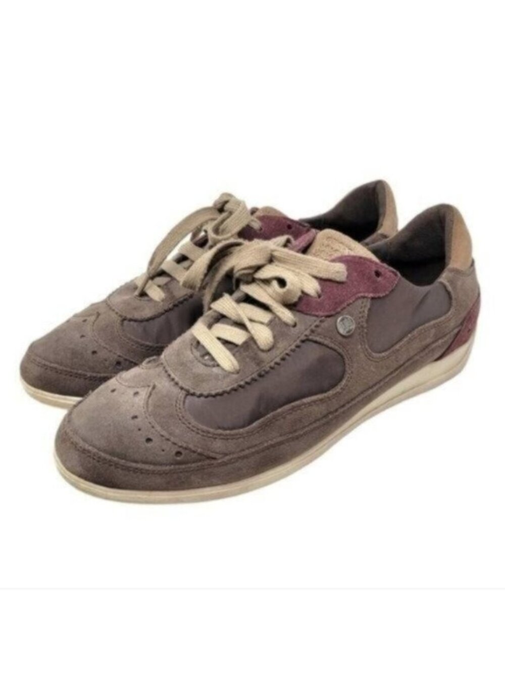 Geox | Leather D Myria Lace up Sports Shoes Sneakers Brown